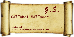 Göbbel Sándor névjegykártya